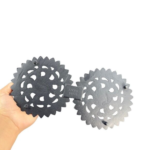 Robert Emig Black Cast Metal Candle Holder Weather Vane Directions Stick Holder - Picture 3 of 9